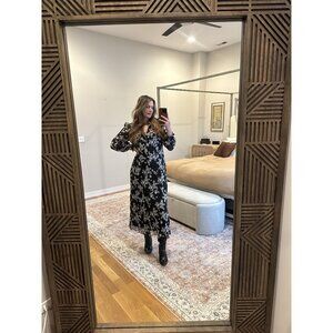 Black Floral Maxi Dress Calvin Klein Size 12